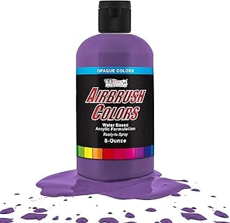 U.S. Art Supply Opaque Deep Purple Acrylic Special Effects Airbrush Paint - 8oz Ready to Spray Air Brush Paint for Nails, Models, Fabric - Water-Based Air Brush Painting