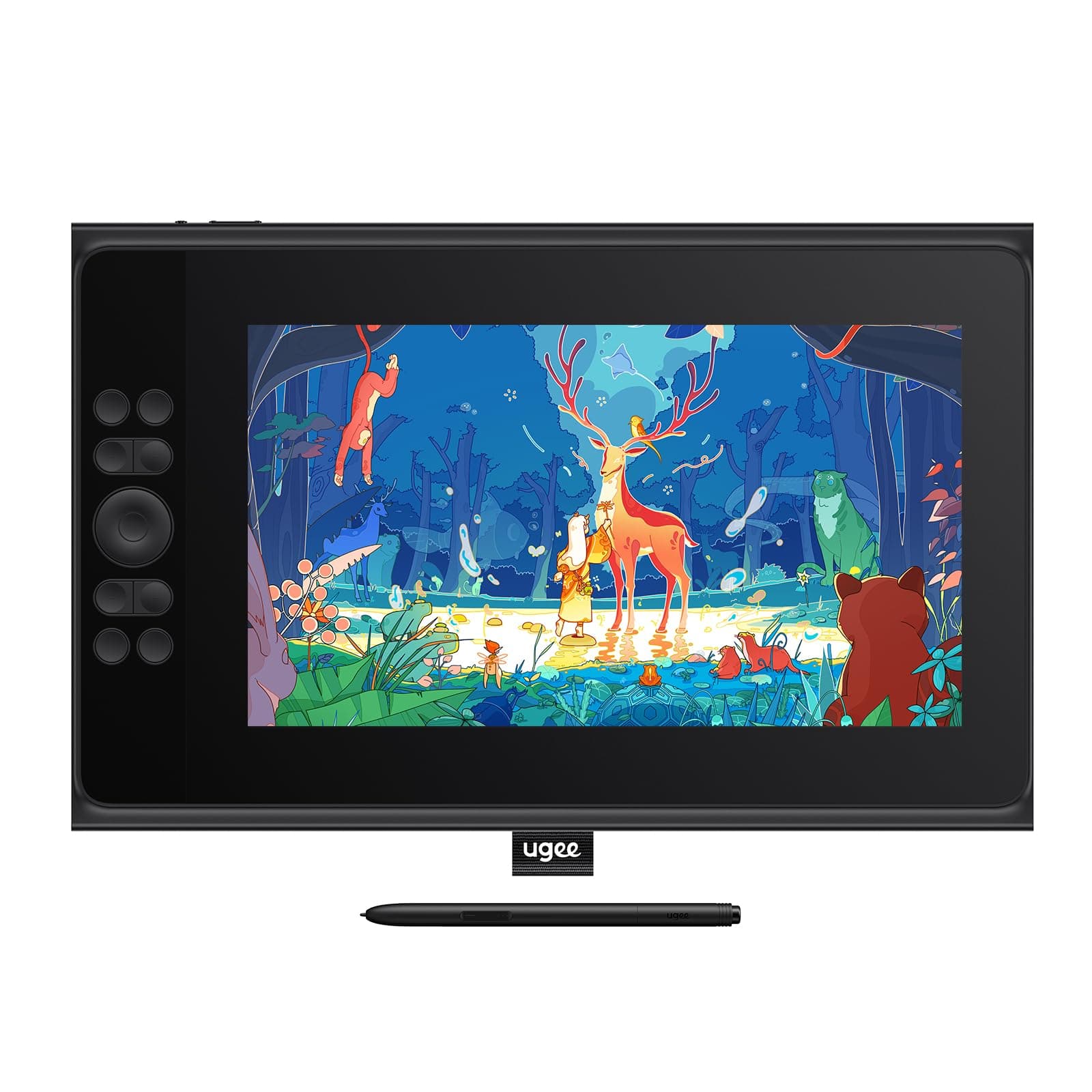 Graphics Tablet with Screen UGEE UE12 Plus 11.9 Inch, Pen Display with Full-Laminated Screen 147% RGB Colour Gamut, Drawing Monitor with Scroll Wheel and 8 Shortcut Keys for Windows/Mac/Android