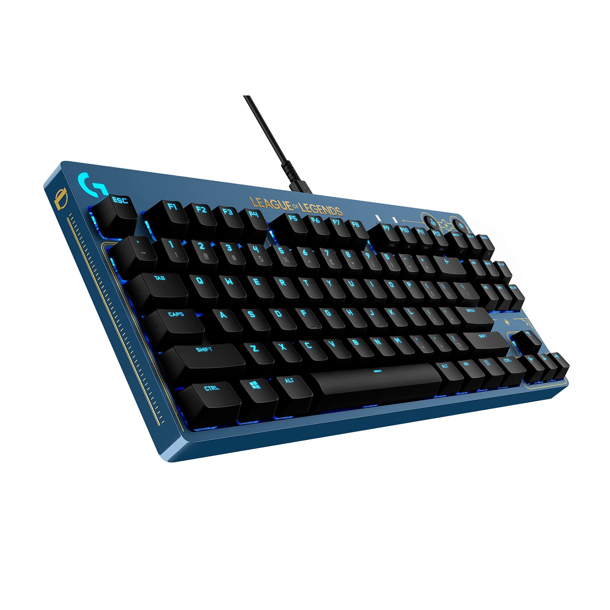Pro Mechanical Gaming Keyboard - No Numeric Keyboard, Portable Design, Removable USB Cable, Lighted RGB LIGHTSYNC, Official Edition League of Legends