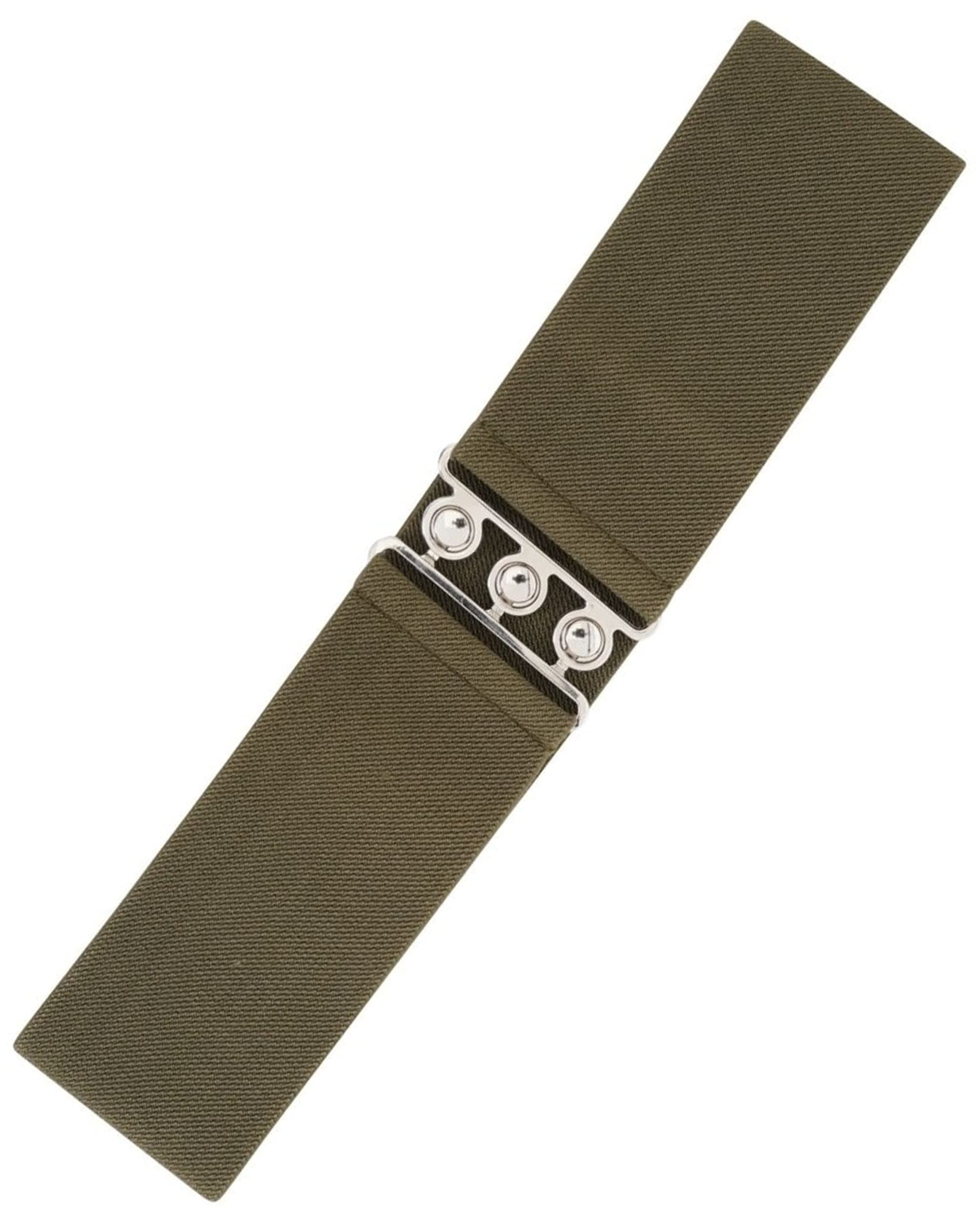 Ro Rox Retro Vintage Belt | Elastic Women's Belt |50s Nurse Stretchy Belt with Silver or Gold Buckle & Clasp