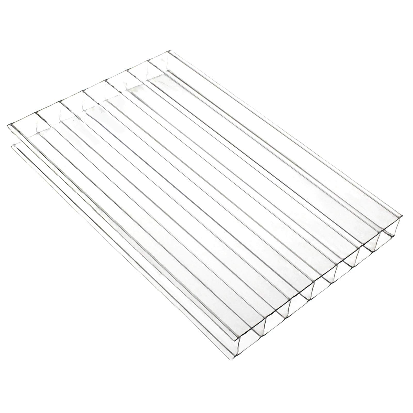 Clear, 1 x 1m (Width x Length) 10mm Multiwall Polycarbonate Sheets Poly Plastic Roof Panel for Lean-to Canopy Conservatory