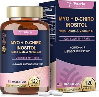 Inositol Supplement - 3075mg Myo-Inositol & D-Chiro Inositol Capules Plus Vitamin D3, Folate, Ideal 40:1 Ratio - Hormonal Balance for Women & Ovarian* Support | Vegan, Non GMO - 120 Caps