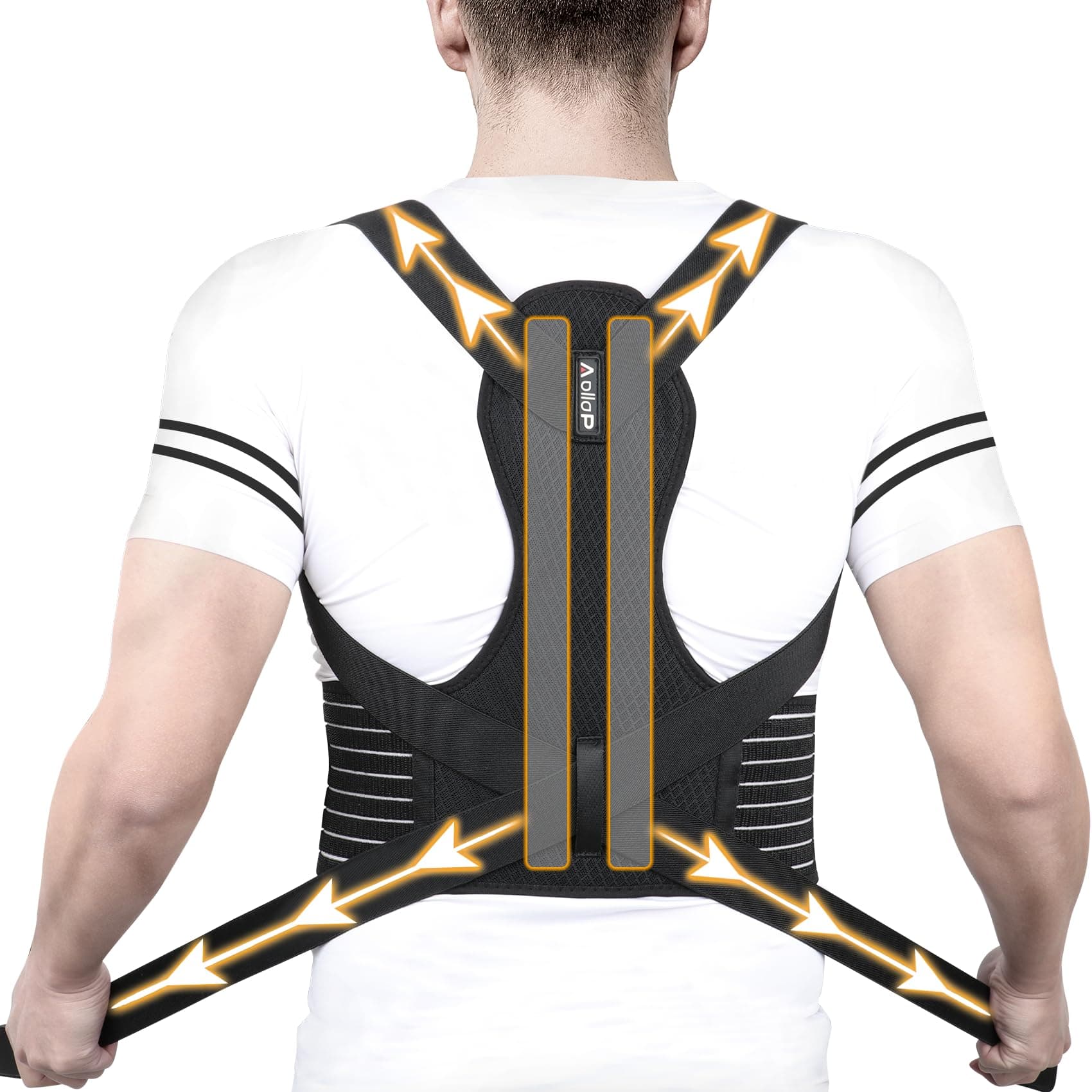 Posture Corrector Men and Women - Back Brace Back Support Belt with Breathable Adjustable Elastic Bands Back Straightener Improve Lumbar Support Belt Lower Back Pain Relief (M, Waist 35'- 47')