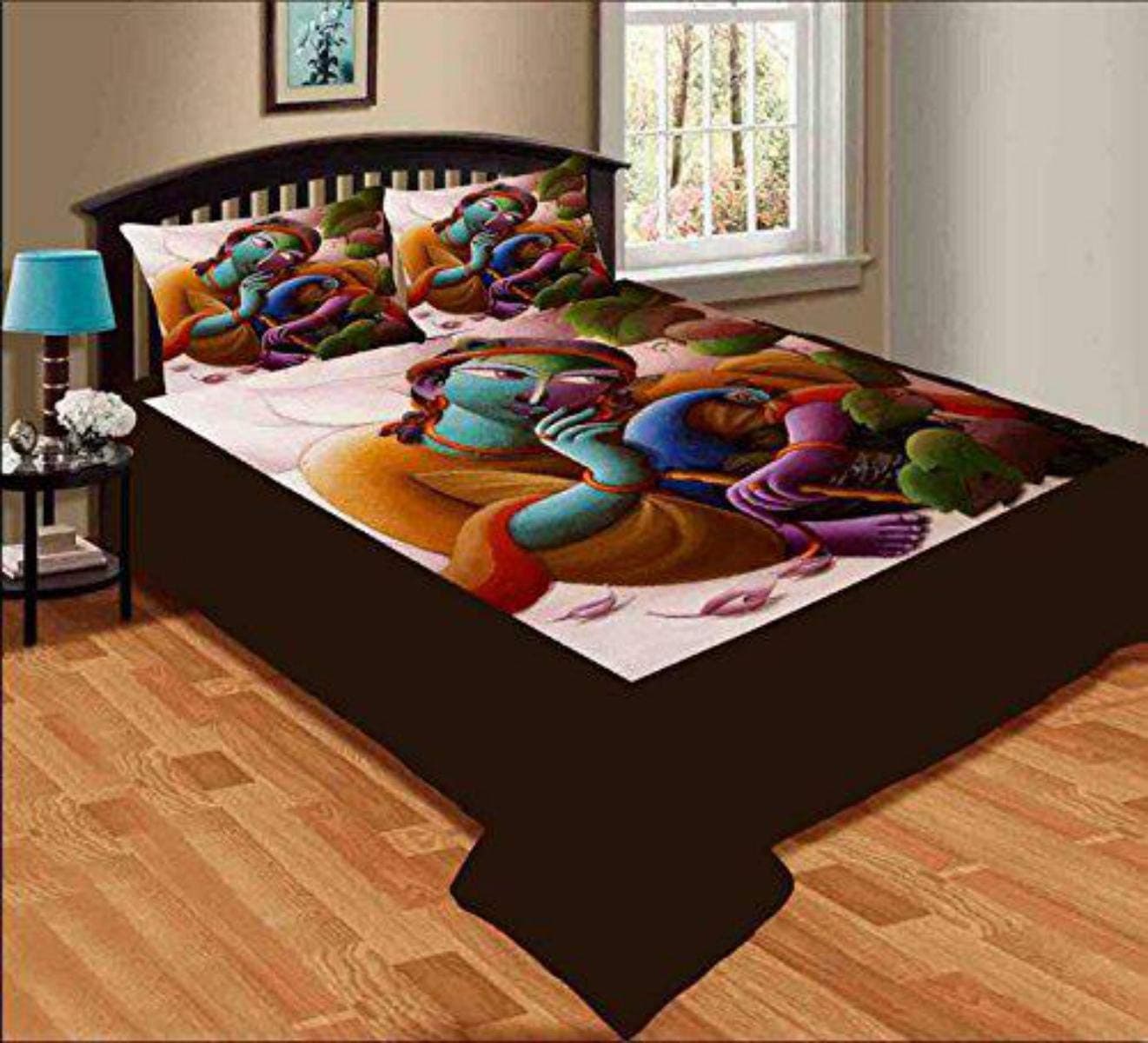 Premium Super Soft Touch Valvet Digital Print Warm Double Bedsheet with 2 Pillow Covers, GRAP The Deal