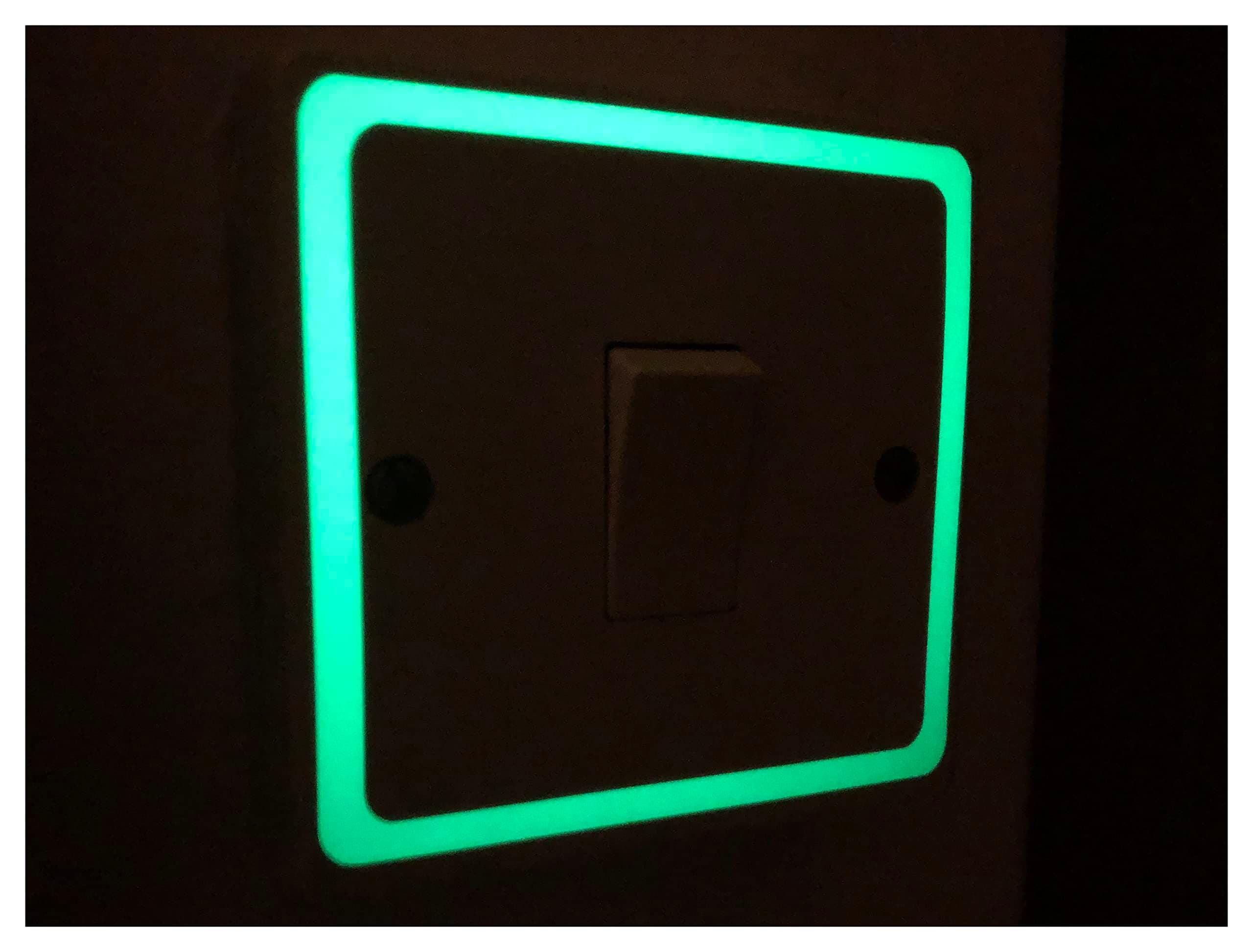 Glow in The Dark Light Switch Square Border Surround Sticker - Peel and Stick!