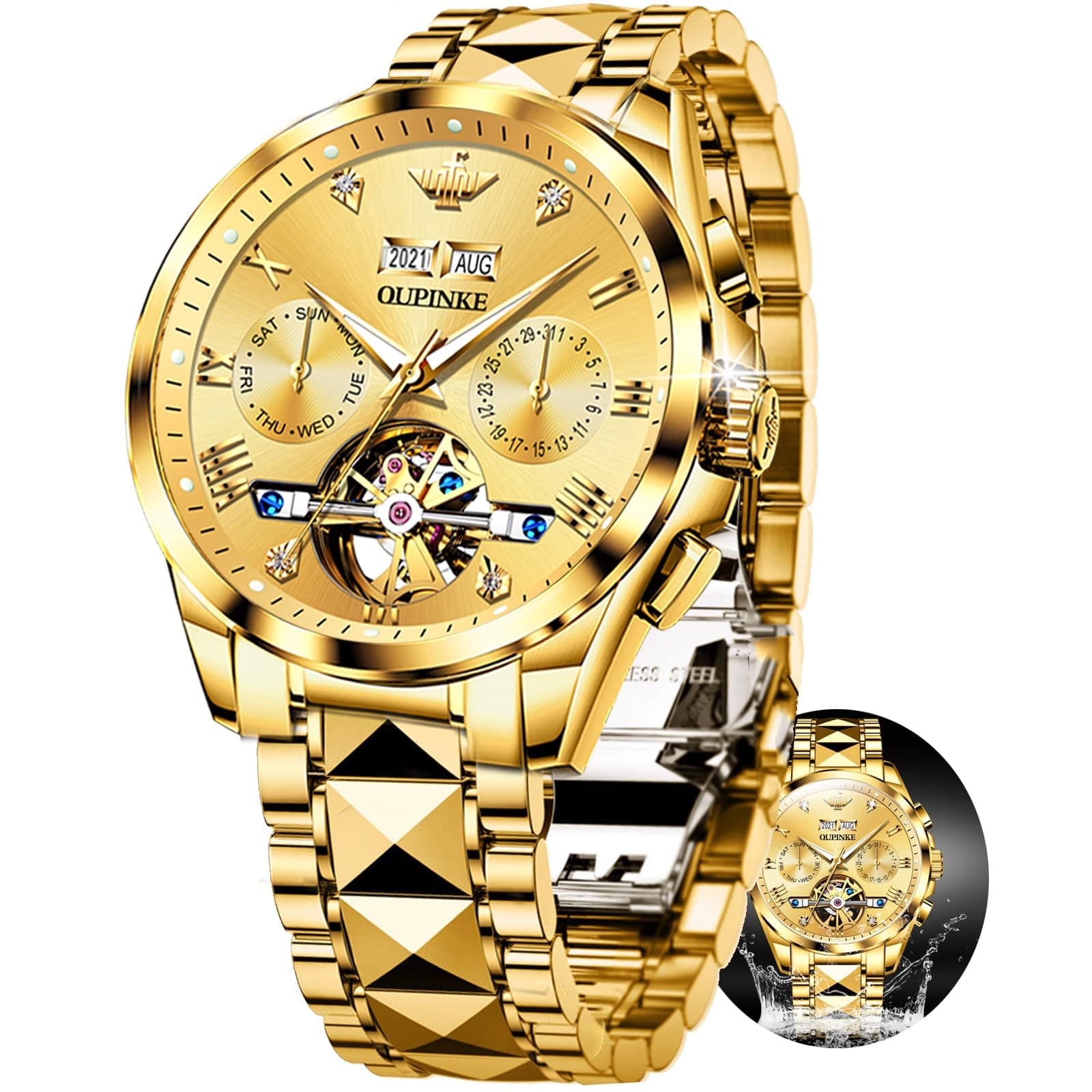 Gold Men Watch Self Winding