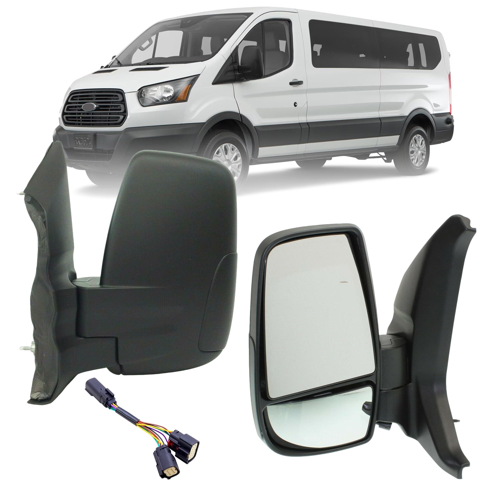 Driver Left Side Mirror Replacement Power Mirror Without Indicator Fit Ford Transit 150 250 350 from 2015-Onward