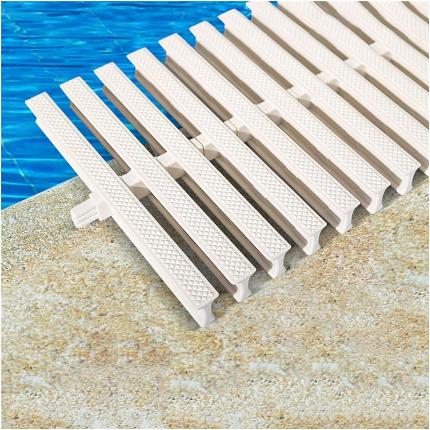 LNNW Swimming Pool Grating Swimming Pool Overflow Grating, Plastic Durable Trough Grating for Driveway Drainage Gutter Grating Patio Pool Deck(30cm)