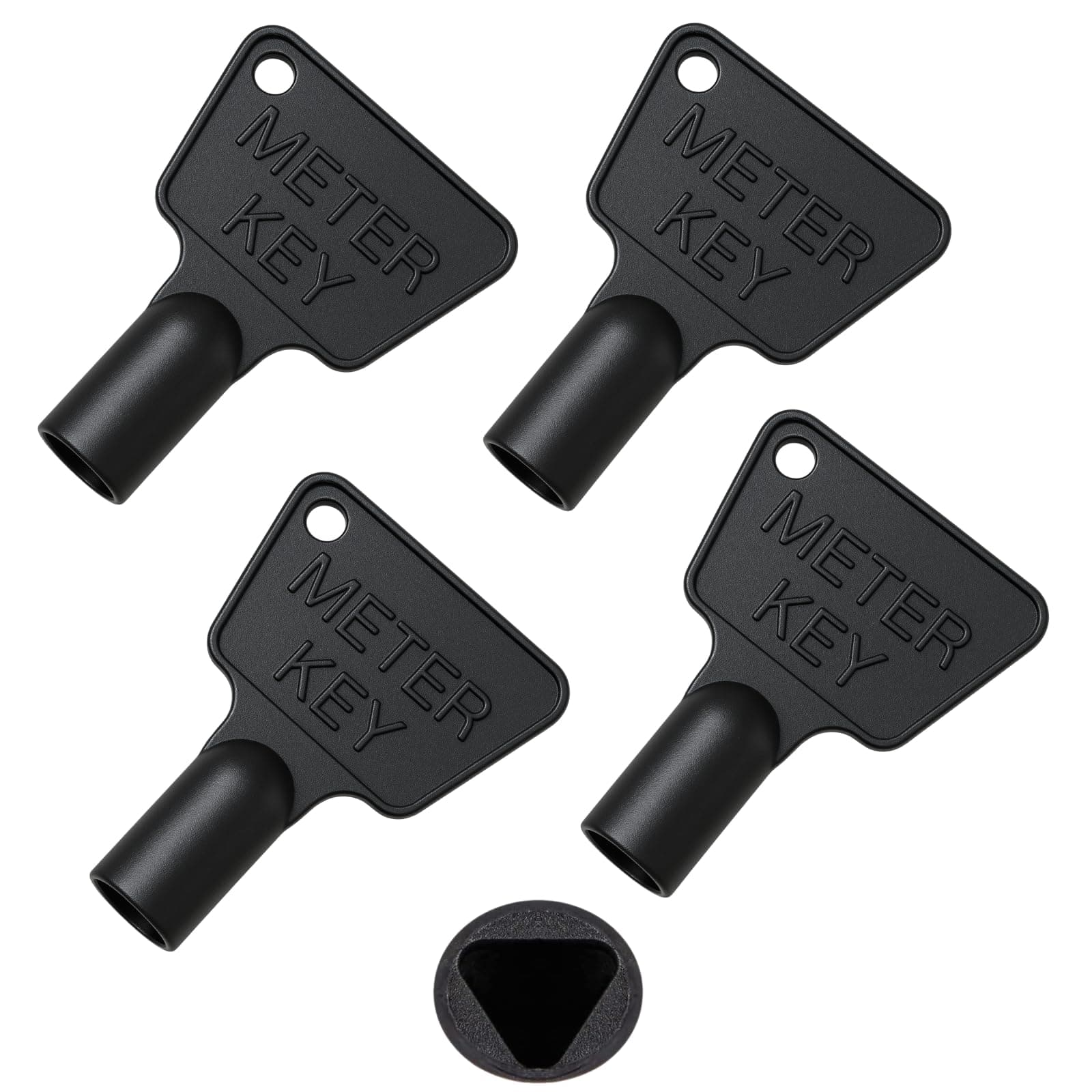 HowseHold Gas Meter Box Key [4 Pack] - Triangle Key - Electric Box Key - Utility Box Key - Black Plastic Key