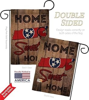 State Tennessee Home Sweet Burlap Garden Flag Americana States USA American Territories Republic Country Particular Area Small Decorative Gift Yard House Banner Double-Sided Made In 13 X 18.5