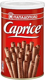 Papadopoulos Caprice Classic Crispy Wafer Rolls with Cocoa and Hazelnut Filling - 250g