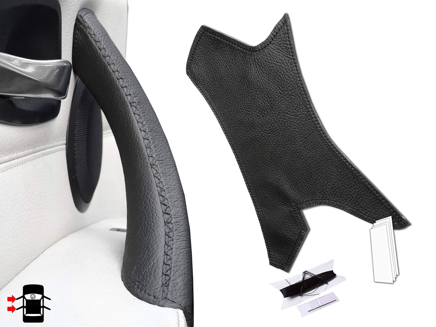 3 Series E90 E91 E92 E93 Interior Door Handle Cover - Left Passenger Black Door Handle Leather - Front or Rear Door Handle Replacement