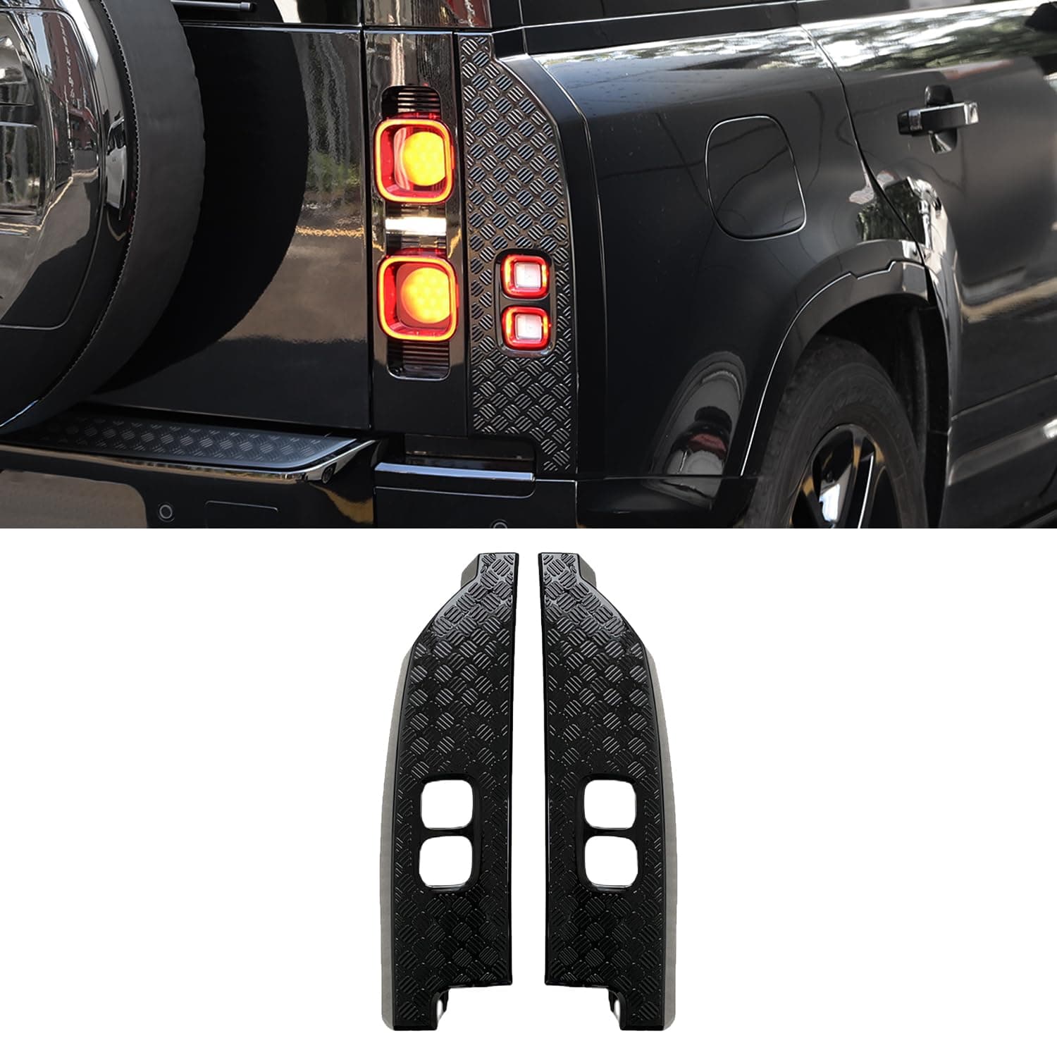 Tail Light Anti-Scratch Guard Protection Cover ABS Anti-Scratch Protection Cover Trim Kit Compatible with 2020-2025 Land Rover Defender 90 110 130 Decoration Armor Trim Exterior Accessories