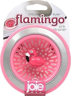 Flamingo Kitchen Sink Strainer Basket, Fits All Standard Sinks, Stainless Steel, Cute Garbage Disposal Drain Cover, 4.5-Inch, Pink Flamingo