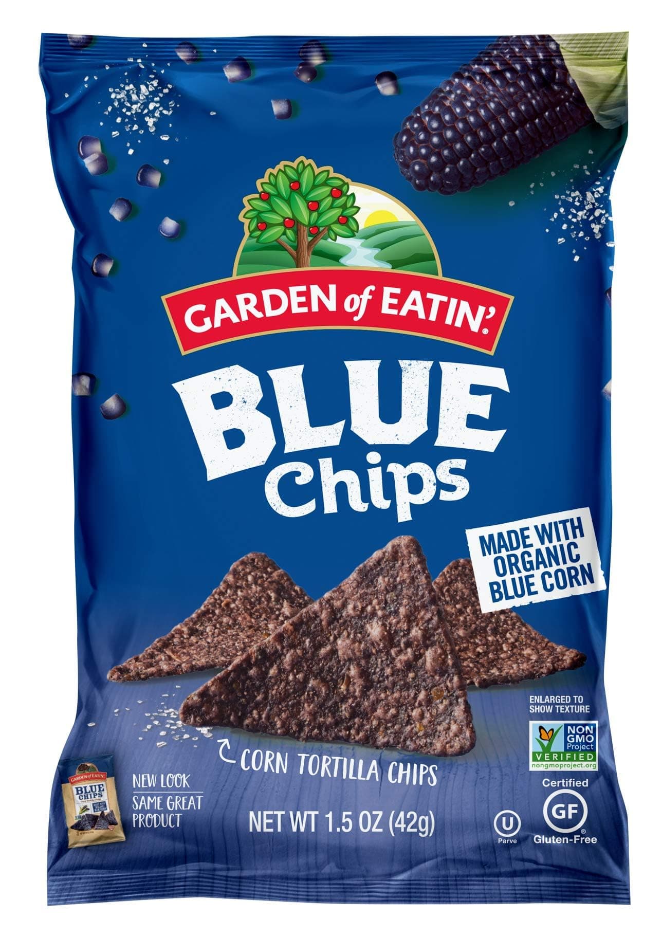 Tortilla Chips, Blue Corn, 1.5 oz. (Pack of 24)