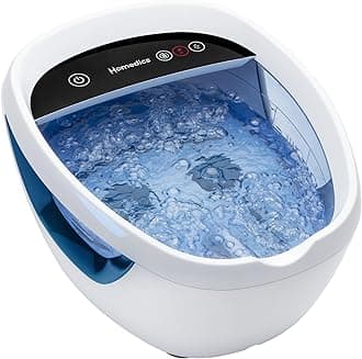 Homedics Shiatsu Bliss Footbath with Heat Boost, Foot Spa Massager, Deep Kneading Pedicure Tub, Vibrating Bubbles with Soothing Heat, Portable at-Home Spa