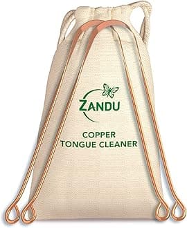 Copper Tongue Cleaner (Pack of 2) :An Anti-Microbial Tongue Cleaner for Managing Oral Health | Reduces Bad Breath & Supports Digestive Health | Comfortable & Flexible Handle | Easy & Safe to Use