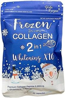 Frozen Collagen gluta 2 in 1 whitening x10 glutathione Snow White Skin Brighten Lighten Flawless Radiant Reduce Acne Scars Dark Spots Freckles Blemishes