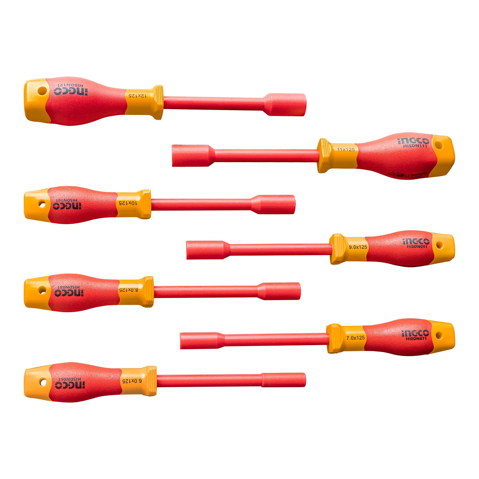 INGCO 7Pcs Insulated Nut Screwdriver Set HKISD0701