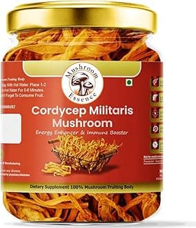 Cordyceps Militaris Dried Raw Mushroom 20gms | Energy, Endurance & Immunity Supplement -Pack Of 1