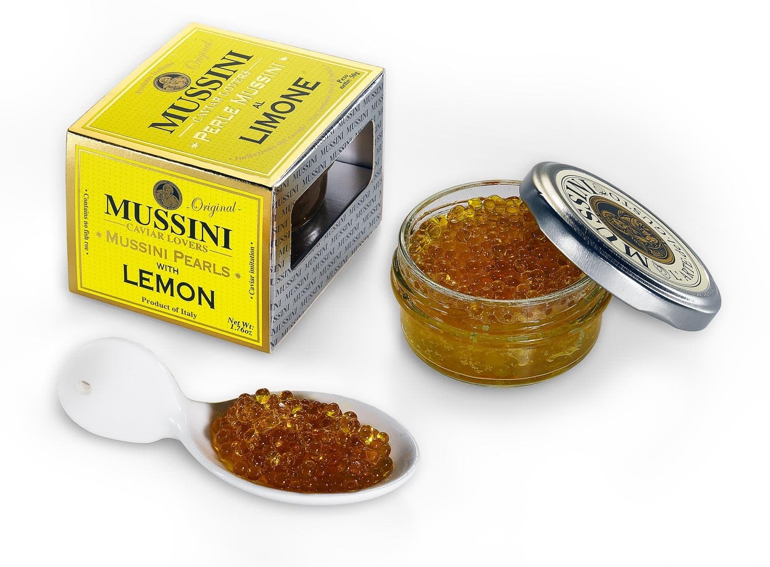 Mussini Balsamic Pearls, Lemon, 1.76 Ounce