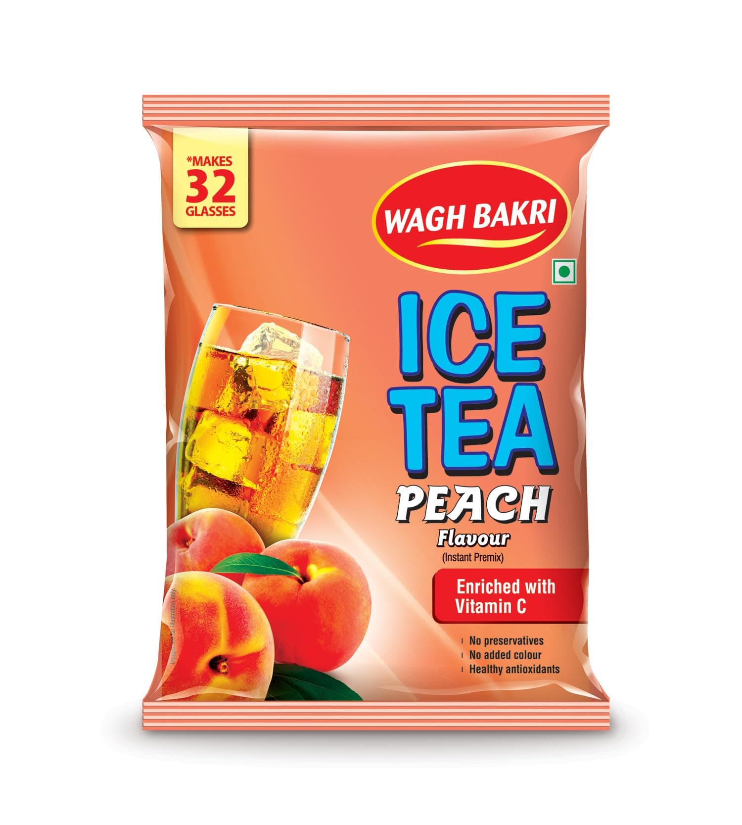Wagh Bakri Iced Tea | Instant Ice Tea Powder | Assam Blend | Classy Summer Drink | Refreshing Summer Drink | No Preservatives | Enriched with Vitamin C | Easy to Make | Peach Flavour | 400 g