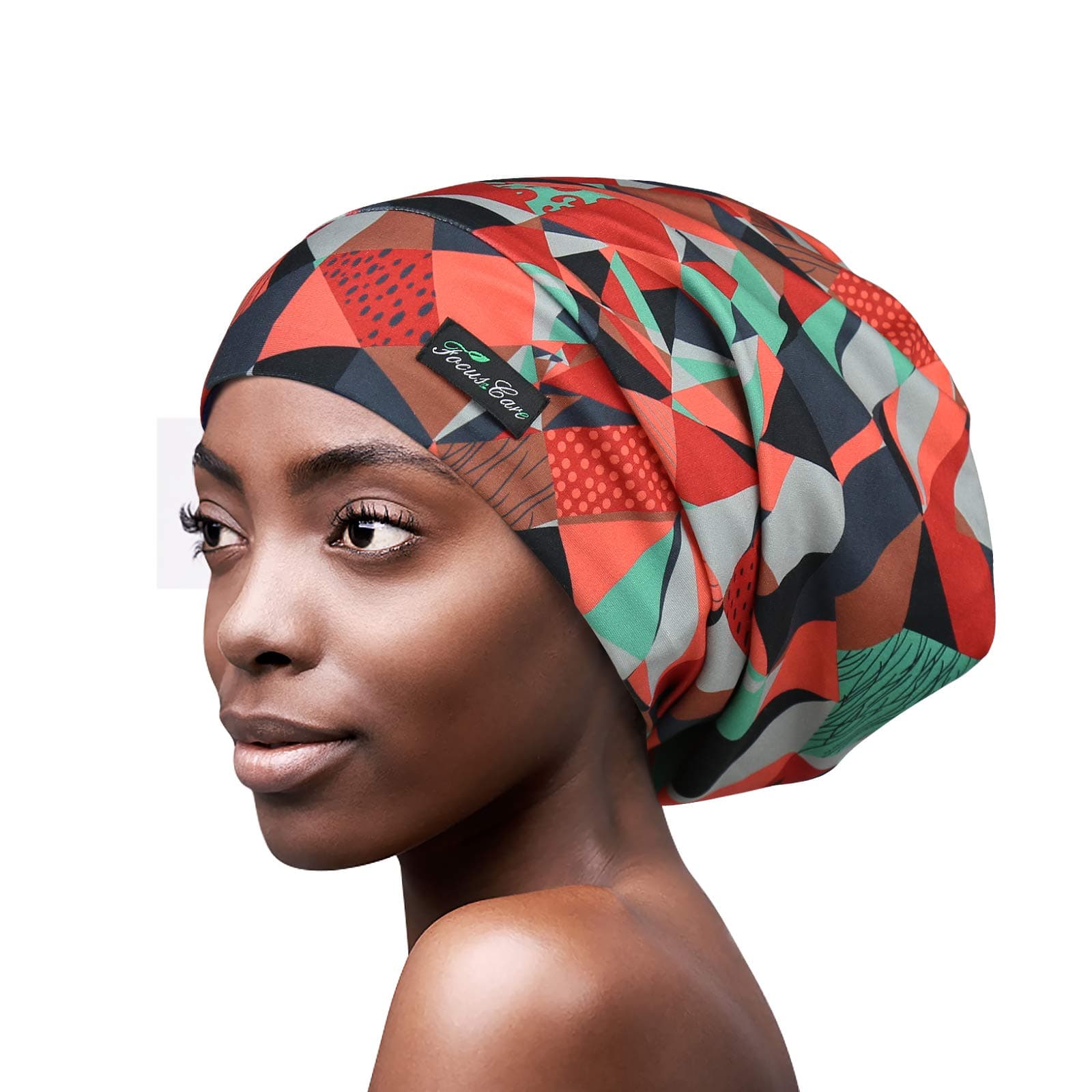 Adjustable Satin Lined Sleep Cap for Dreadlocks Curly Hair Large Head-Stay On Overnight