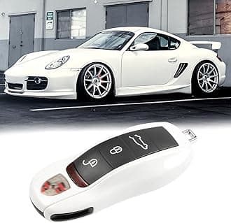Jaronx Compatible with Porsche Key Fob Cover, Key Cover Compatible with Porsche Cayenne Panamera Macan Cayman 911 (Pearl White)