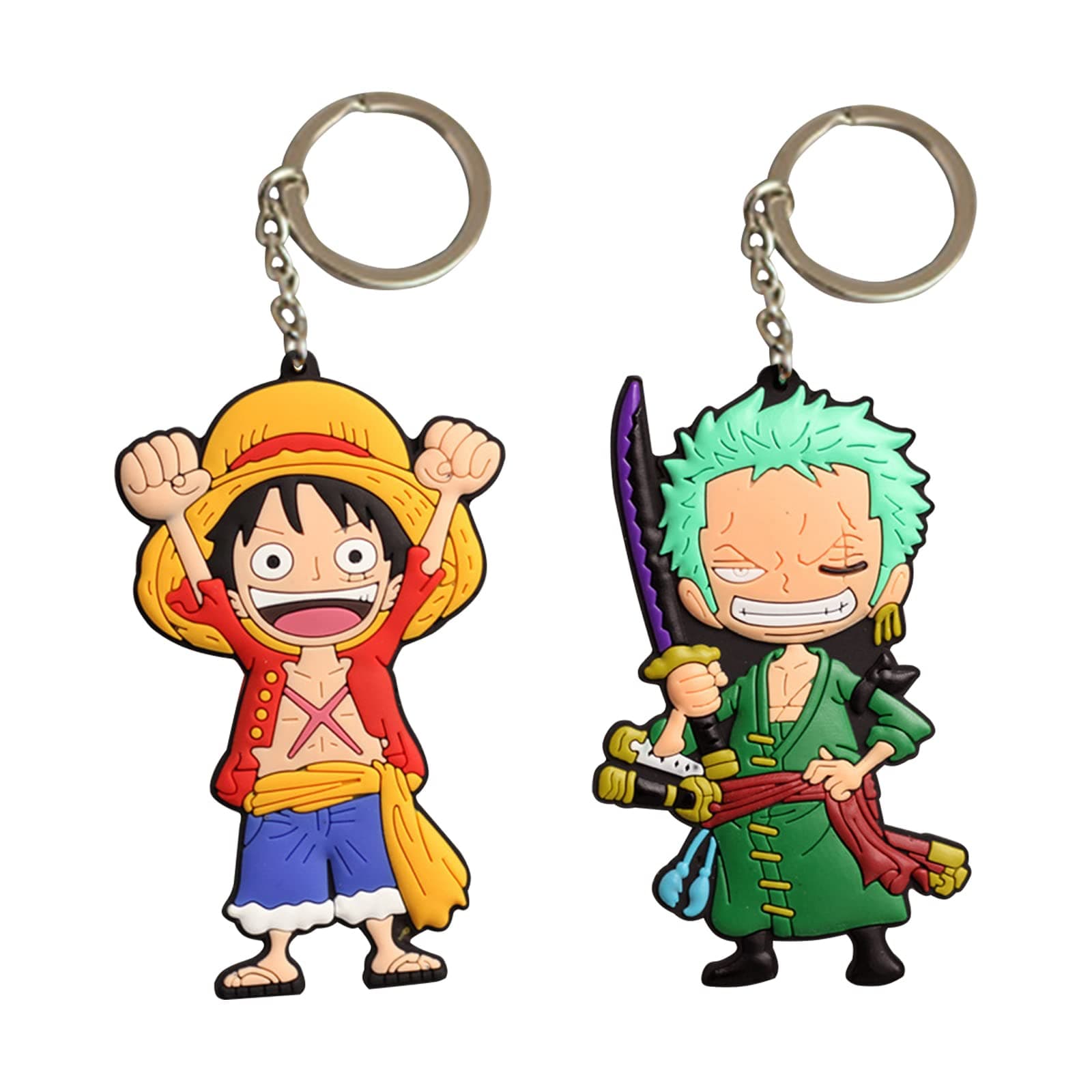 LACKINGONEAnime keychains Zoro Luffy Keychain Merchandise, Multi, One Size
