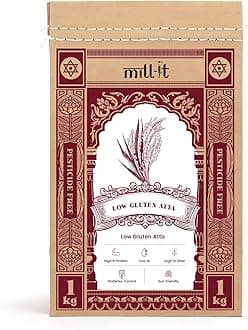mill-it Milled On Order Low Gluten Atta 1Kg (Pack of 2)|Freshly Milled Within 24 Hours|Eight Whole Nutritious Grain Flour|Stone-Ground|Certified Chemical-Free|No Preservatives|Naturally Low In Gluten