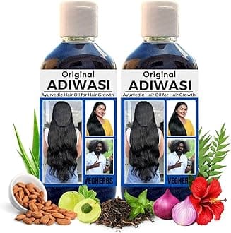 Original Adivasi Hair Growth Oil | Ayurvedic Adiwasi Herbal Kesh tel with Natural Coconut Almonds Rosemary essential & Biotin for Control Hairfall anti dandruff Adivasi - Pack of 1