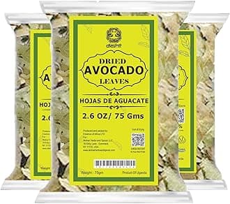 Akshit Dried Avocado Leaves, Leaf Tea, Hojas De Aguacate Secas, 7.8oz, Non-GMO. Perfect For Herbal Aromatic Leaf Tea, Italian & Mexican Dishes, Caffeine Free, Non GMO