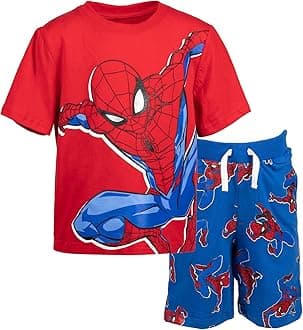 Marvel Avengers Spider-Man Toddler Boys T-Shirt French Terry Shorts Blue / Red 2T