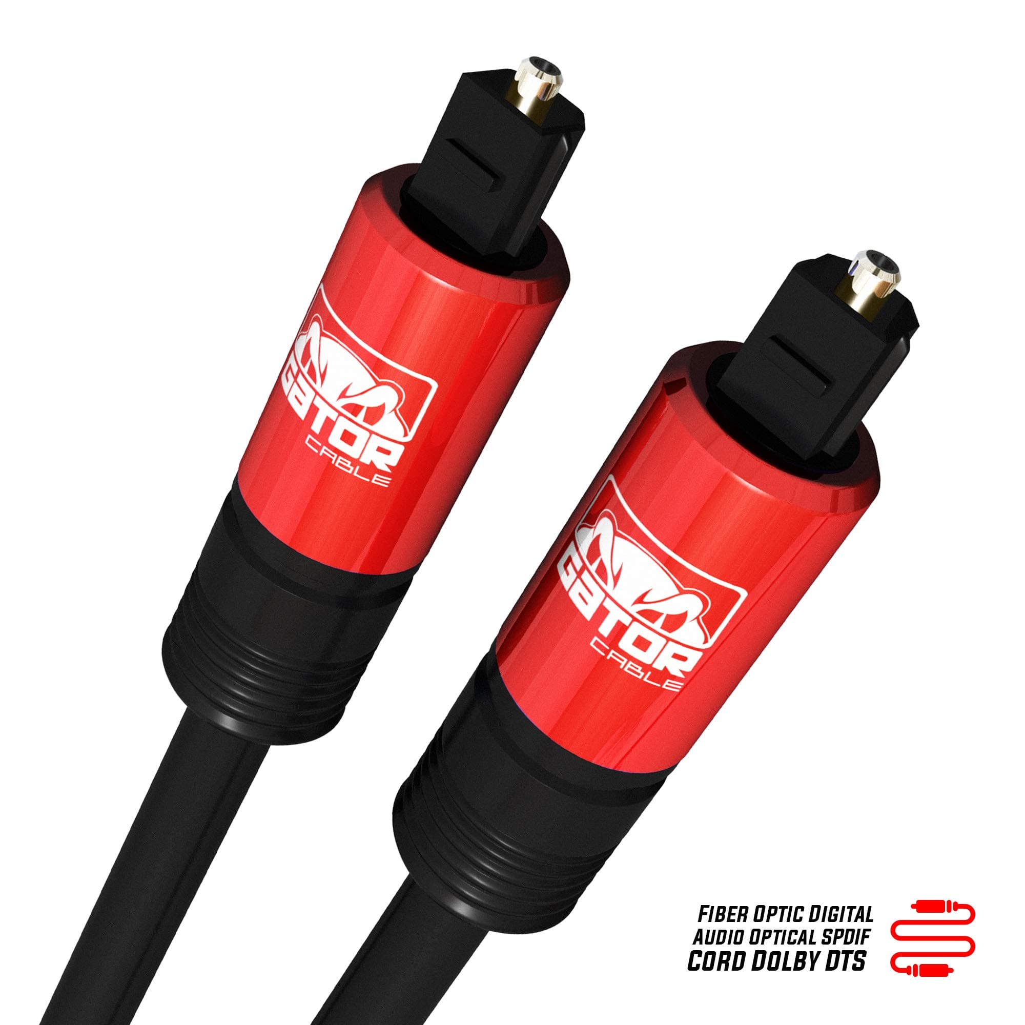 Toslink Fiber Optic Digital Audio Cable - Optical Cable Cord, SPDIF DTS, Gold-Plated (6 FT, Blue)