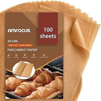 Parchment Paper Sheets, 9x13 In Non-Stick Precut Baking Parchment for Baking, Grilling, Air Fryer, Steaming, and More (Unbleached) - Quarter Sheet Size, Perfect for Bread, Cakes, Cookies, 120PCS
