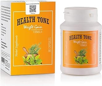 Winlip Health Tone Herbal Weight Gain Capsules 500mg | Best Product For Gaining Weight | Supplement For Muscle Growth, Energy & Stregth - Pack Of 90