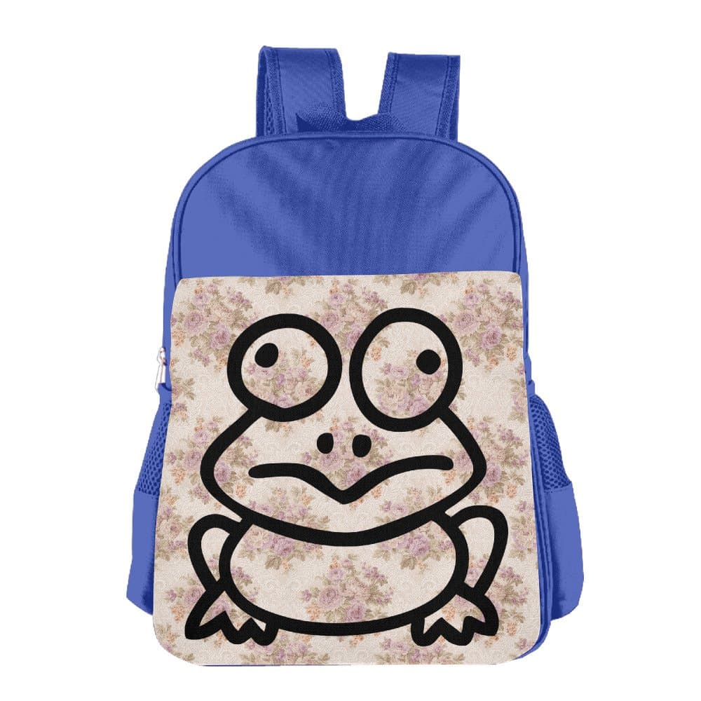 Frog Cute Thickened Canvas School Backpack Laptop Bag Shoulder Daypack Handbag