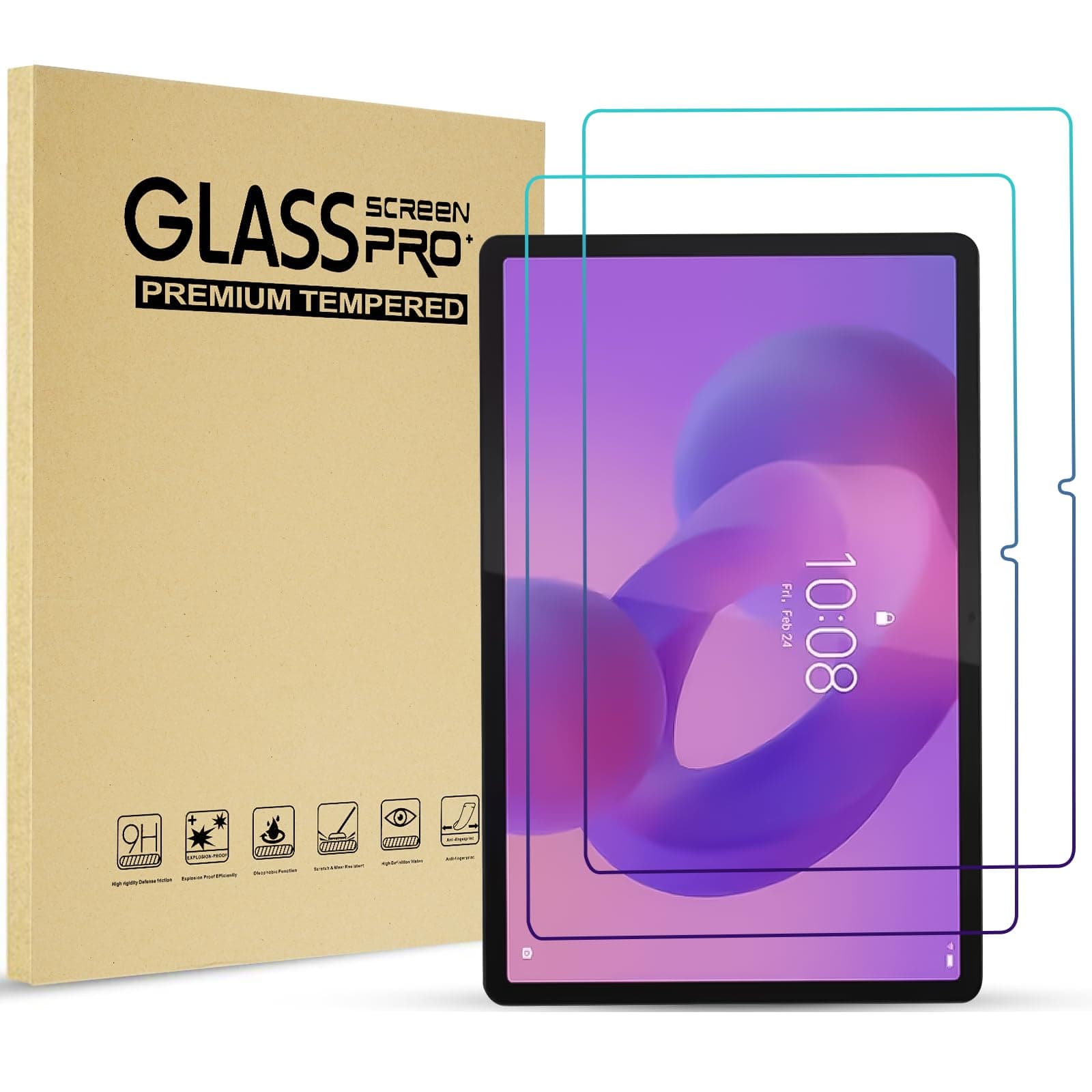 ProCase 2 Pack Screen Protector for 12.7" Lenovo Idea Tab Pro 2025/Yoga Tab Plus 2025/Tab P12 2023, Tempered Glass Film Guard for 12.7" Lenovo Idea Tab Pro/Yoga Tab Plus/Tab P12 2025 2023 Release