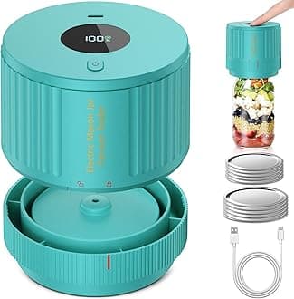 Electric Mason Jar Vacuum Sealer Kit for Wide Mouth and Regular Mouth Mason Jar - Green