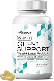 GLP-1 Support Probiotic Weight Loss Supplement - Women Men GLP1 Support with Berberine - Appetite Suppressant Hunger Control Metabolism Fat Burn & Gut Health Support