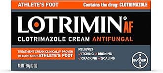 Lotrimin AF Cream for Athlete's Foot, Clotrimazole 1% Antifungal Treatment, Clinically Proven Effective Antifungal Treatment of Most AF, Jock Itch and Ringworm, Cream, 1.1 Ounce (30 Grams) (New Look)