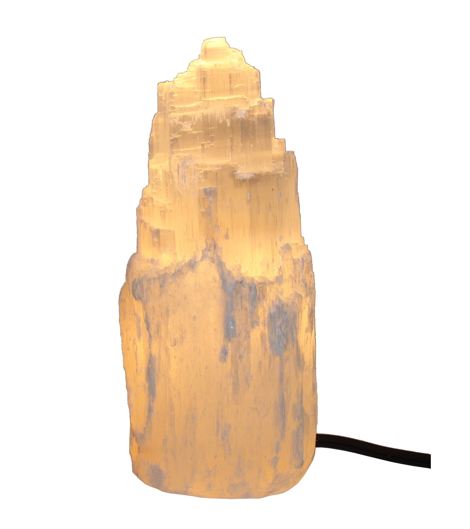 Selenite Skyscraper Lamp (1pc) - Approximately 8 Inch Tall