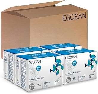 Egosan Ultra Incontinence Disposable Adult Diaper Brief Maximum Absorbency and Adjustable Tabs for Men and Women (Medium Case, 60-Count)