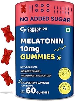 Carbamide Forte 10 mg Melatonin Gummies to Sleep | Sleep Gummies for Men and Women | Gummies for Deep Sleep | Sleep Supplements | 60 Veg Sugar Free Melatonin Gummies 10mg