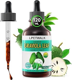 - 4 Fl Oz Soursop Graviola Leaf Extract Liquid Drops - Natrual Guanabana Leaves Drop - Organic Soursop Bitters Liquid Oil, 98% Absorption, 120ML Big Capacity