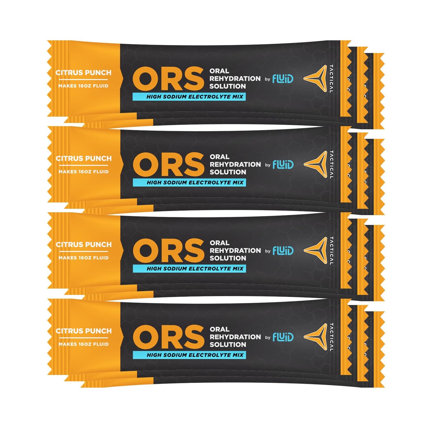 Fluid Tactical - ORS (Oral Rehydration Solution), Recover Faster, Extreme Dehydration Electrolytes, 12pack (Citrus Punch)