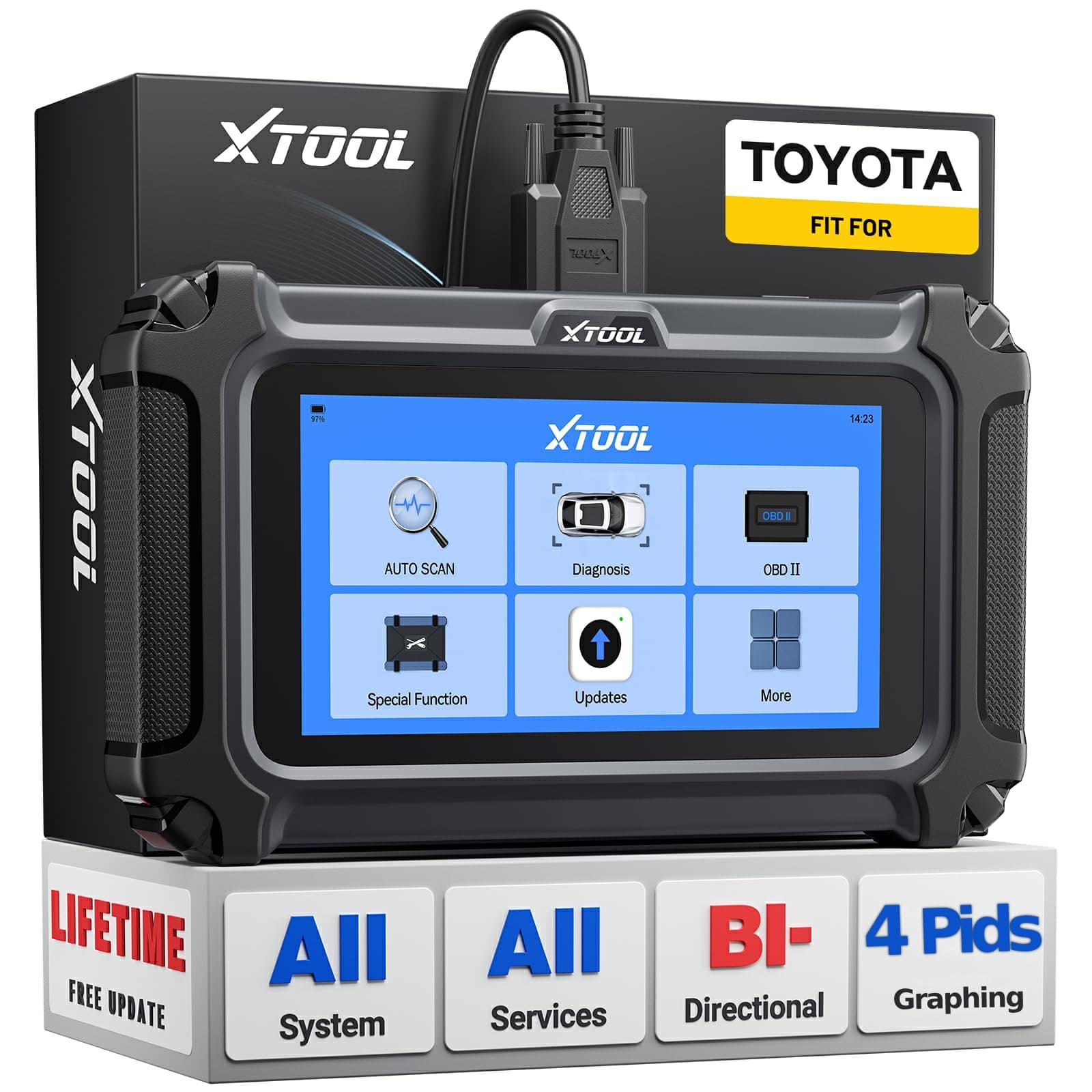 IP500 for Toyota OBD2 Scanner, Full Systems Bi-Directional Scan Tool for Toyota/Lexus/Scion with Multi-in-One Live Data Graph, All Reset Services-(Injector Coding/EPB/ABS), Lifetime Free Update