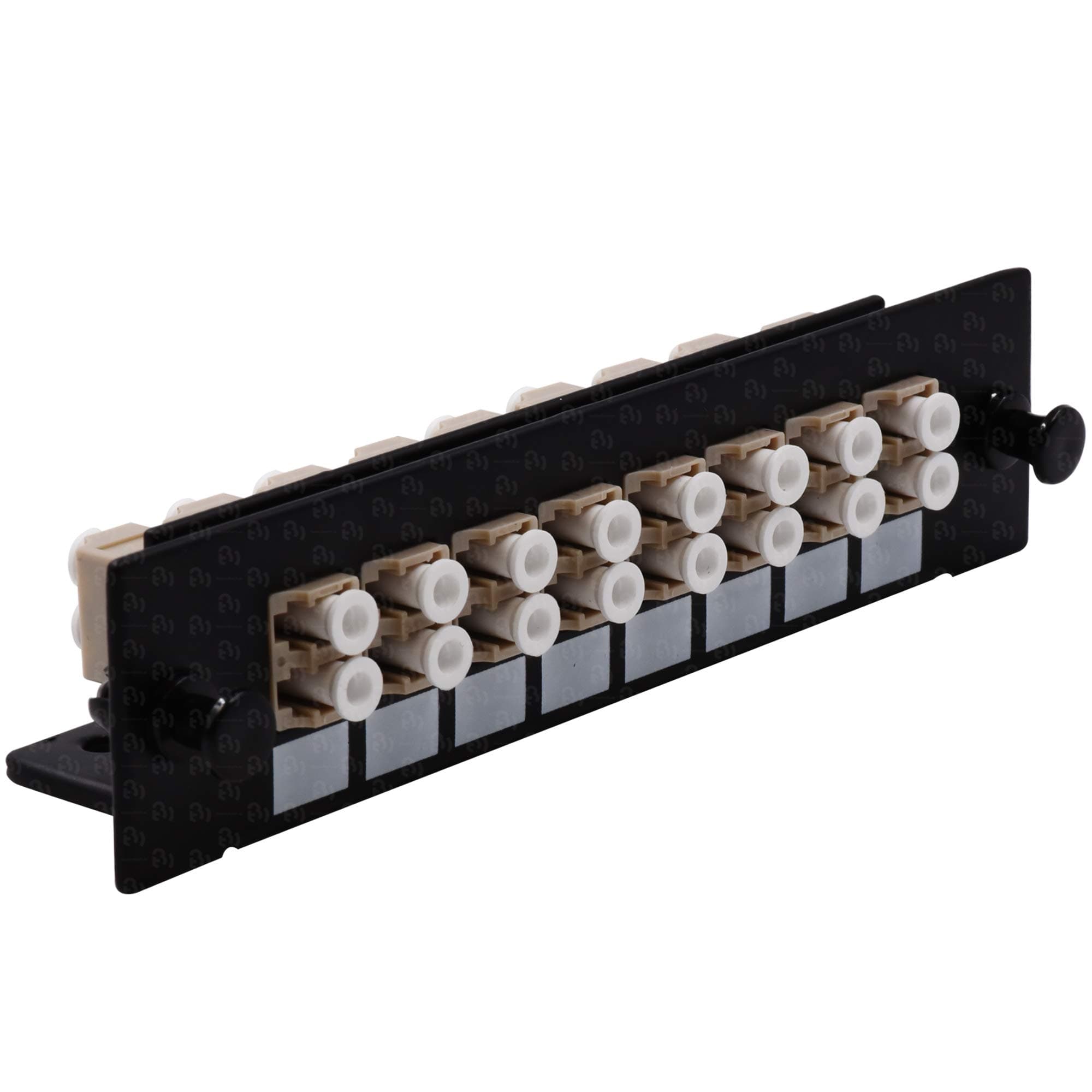 LC Fiber Adapter Enclosure for Fiber Patch Panel Loaded w/8 LC UPC Duplex OM1/OM2 Multimode Beige - LGX Footprint