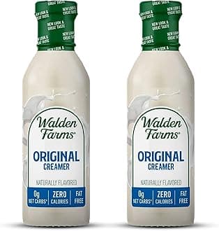 Walden Farms Original Coffee Creamer – Zero Calorie, Fat-Free, Sugar-Free, Low Carb, Keto-Friendly, Dairy-Free, Vegan – 2-Pack, 12 oz Bottles