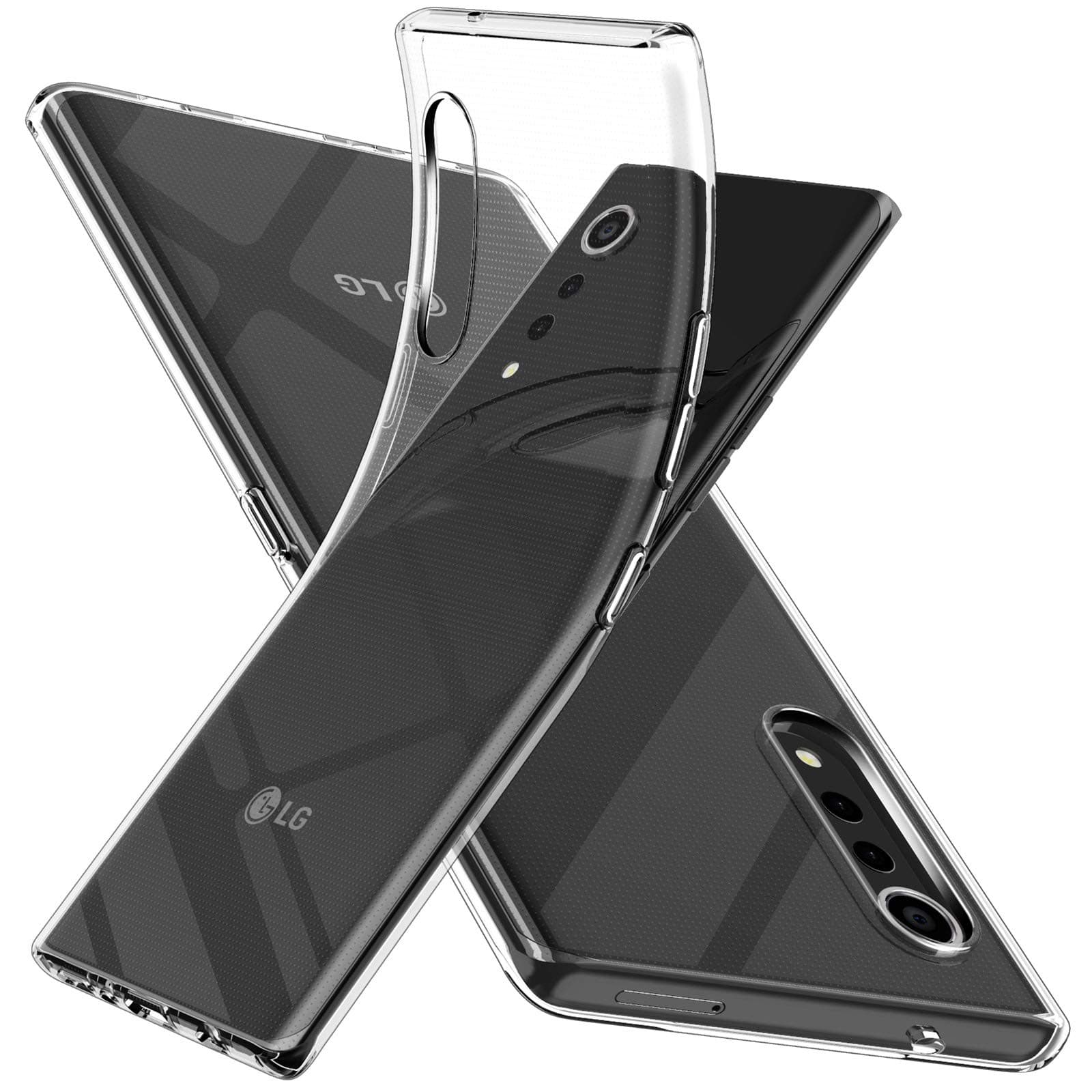 SNOSHOClear Case for LG Velvet 5G,Slim Thin Silicone Soft Flexible TPU Gel Skin Rubber Anti-Scratch Shockproof Protective Cover for LG Velvet 5G,Clear